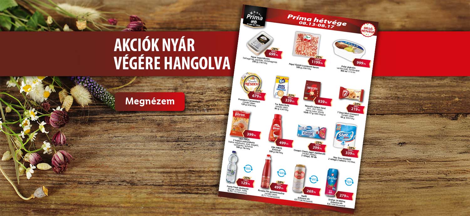 Hétvégi ajánlataink 2025.08.13-08.17