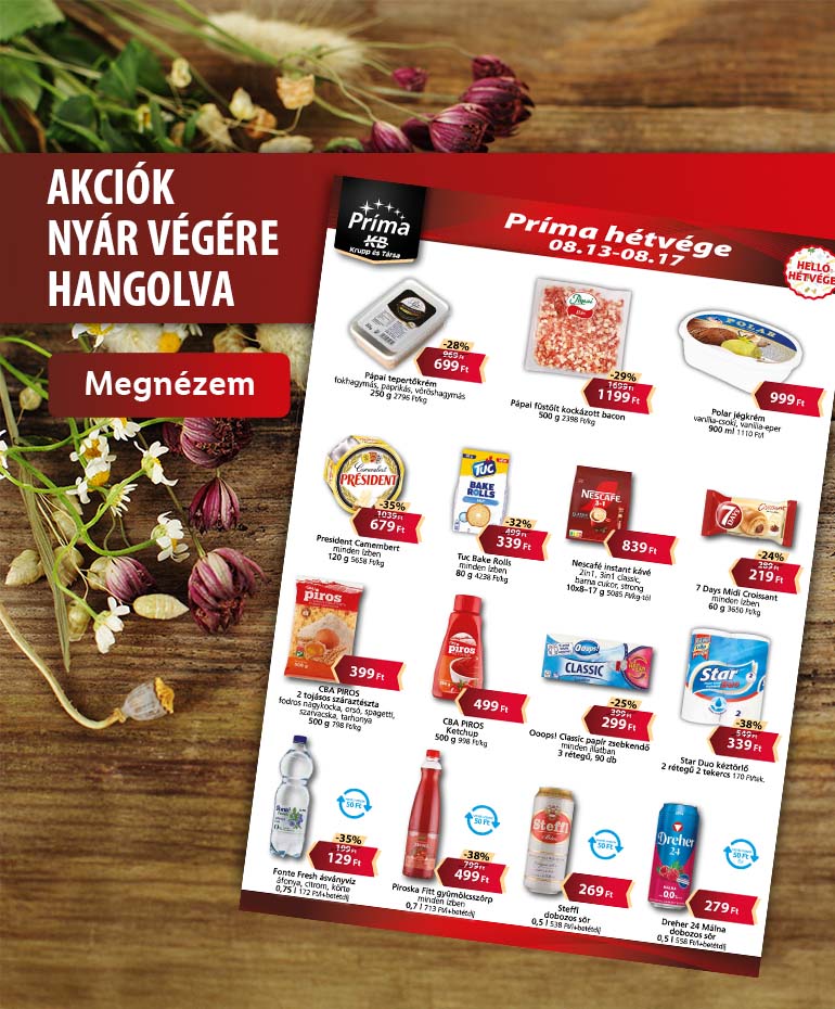 Hétvégi ajánlataink 2025.08.13-08.17